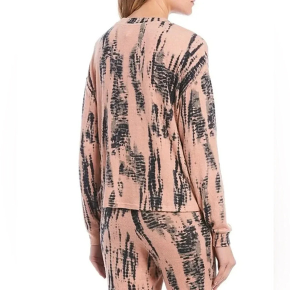 Fornia Women’s Pullover Tie Dye Cropped Sweater in Pink/Black Size XS - Picture 4 of 11